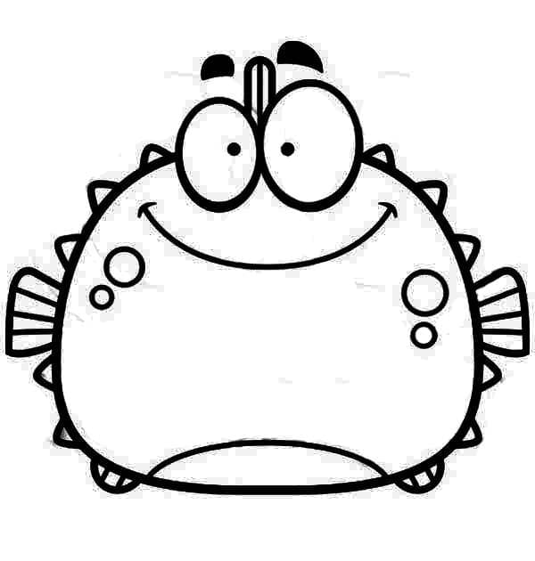 Målarbild Blåsfisk Gratis Utskrivbar