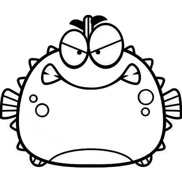 Målarbild Blåsfisk Utskrivbar