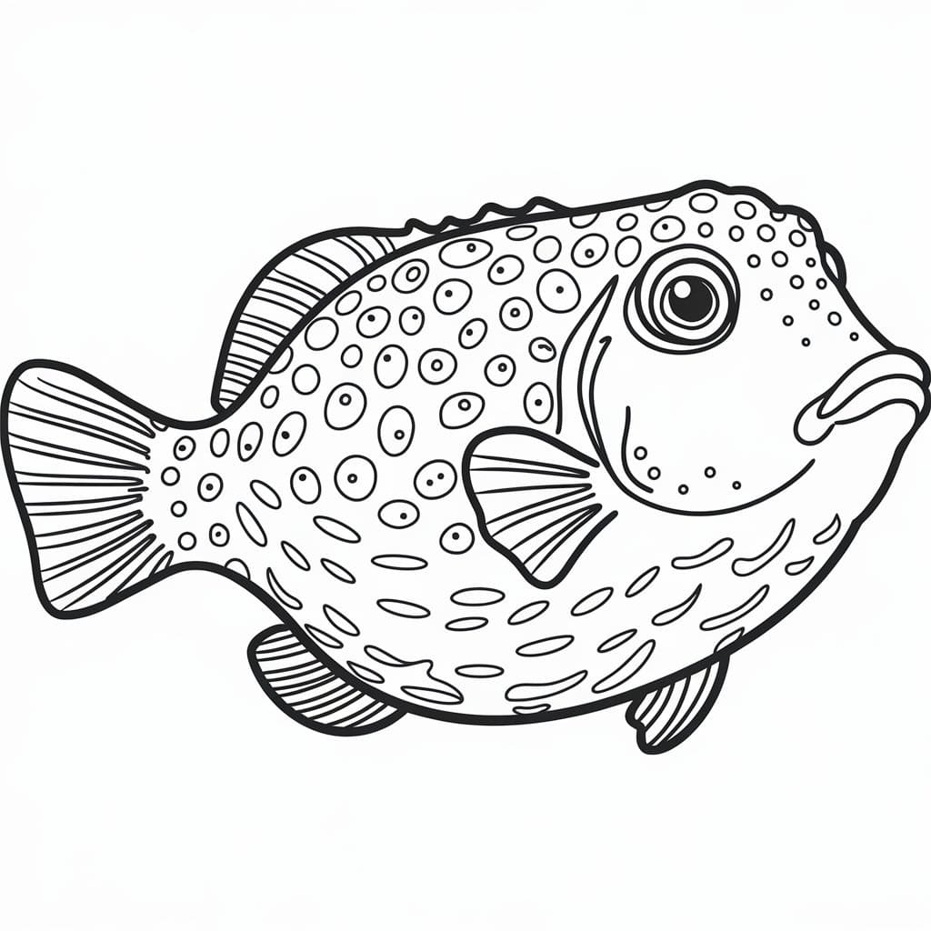 Målarbild Blåsfisk för 3-åriga barn