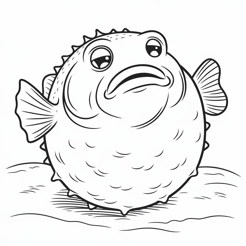 Målarbild Blåsfisk för 5-åriga barn