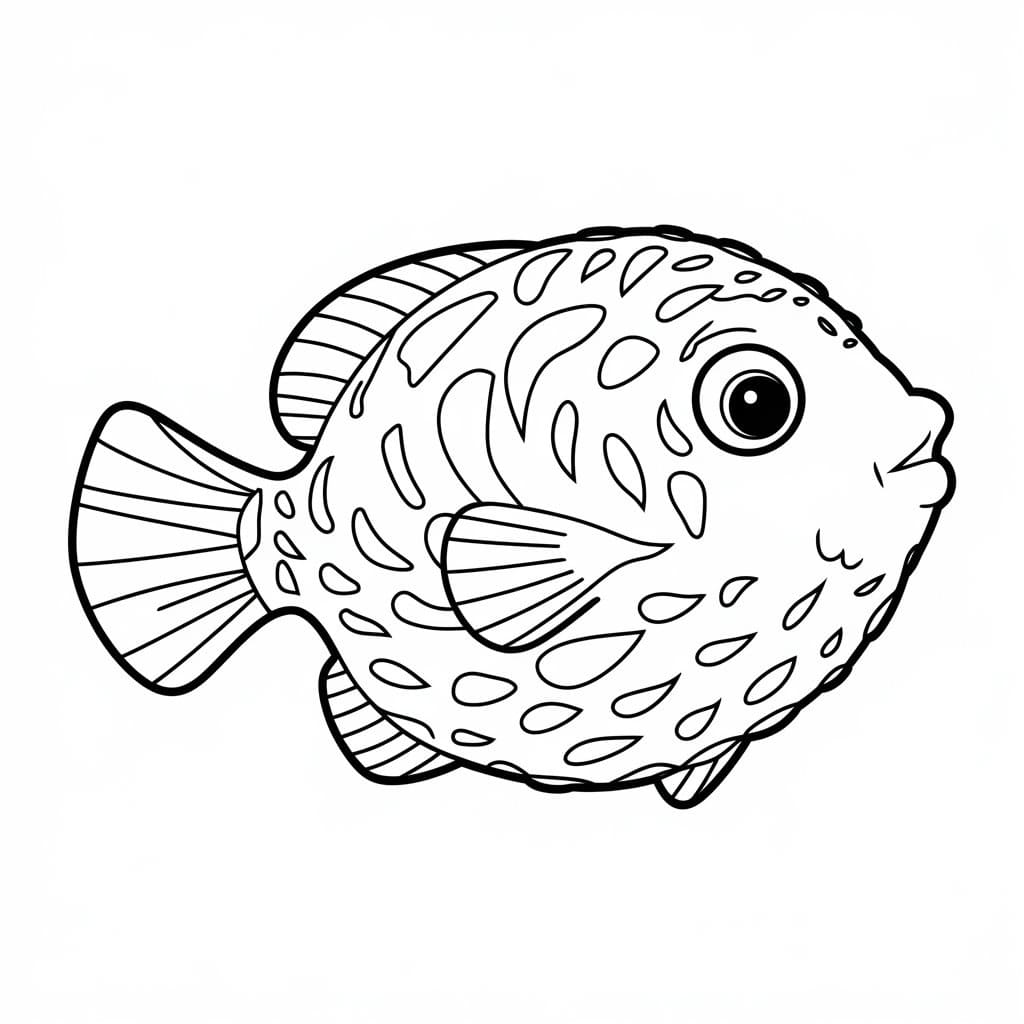 Målarbild Blåsfisk för 6-åriga barn