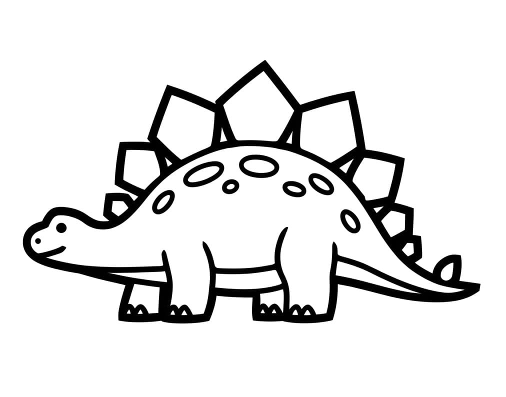 Målarbild En Bedårande Stegosaurus