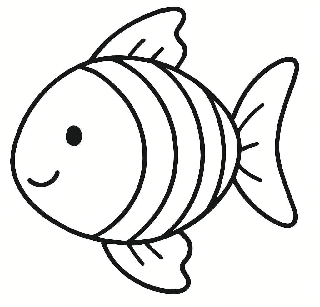 Målarbild En Enkel Regnbågsfisk