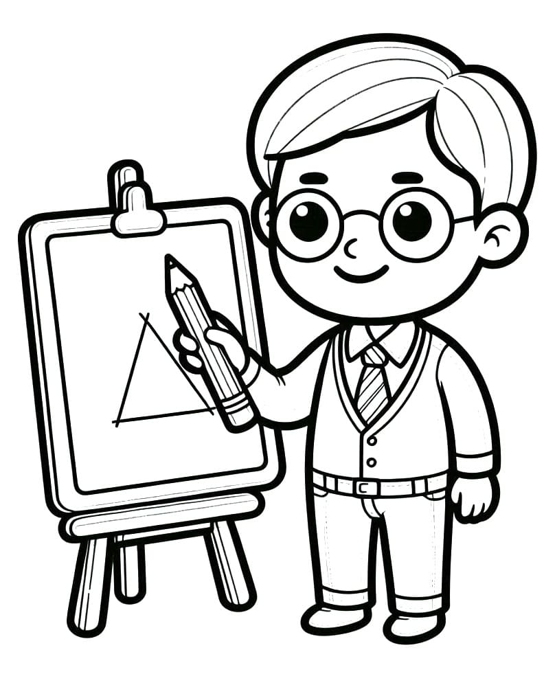 Målarbild En Glad Lärare