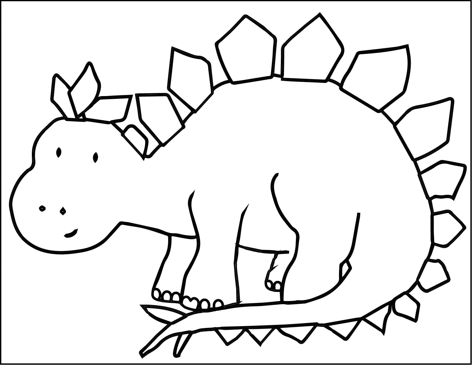 Målarbild En Glad Stegosaurus