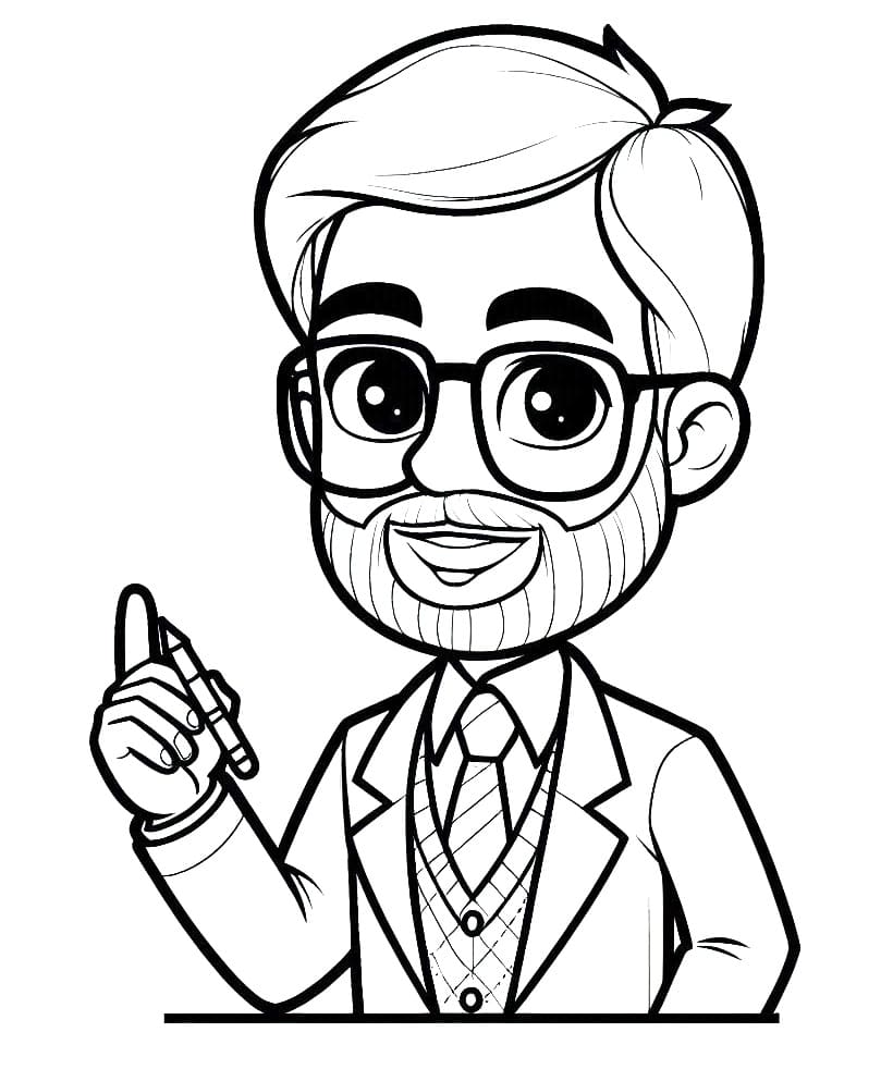 Målarbild En Lärare