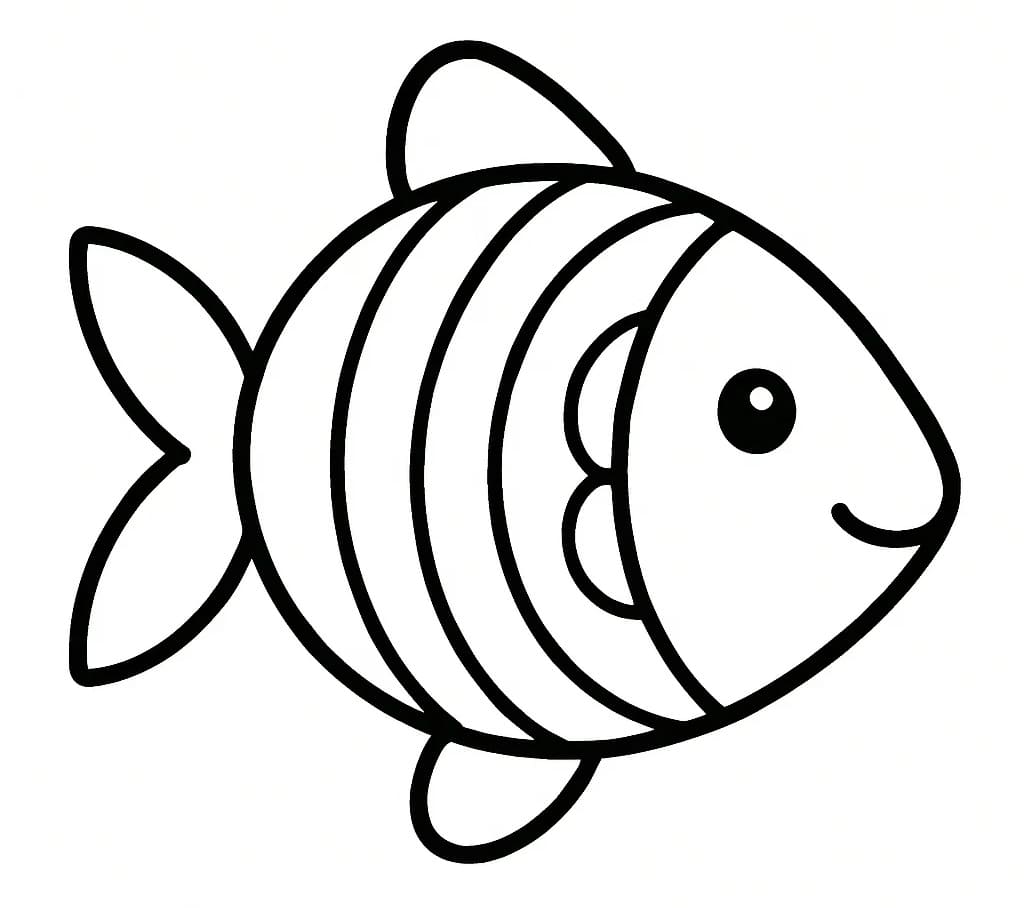 Målarbild En Söt Regnbågsfisk