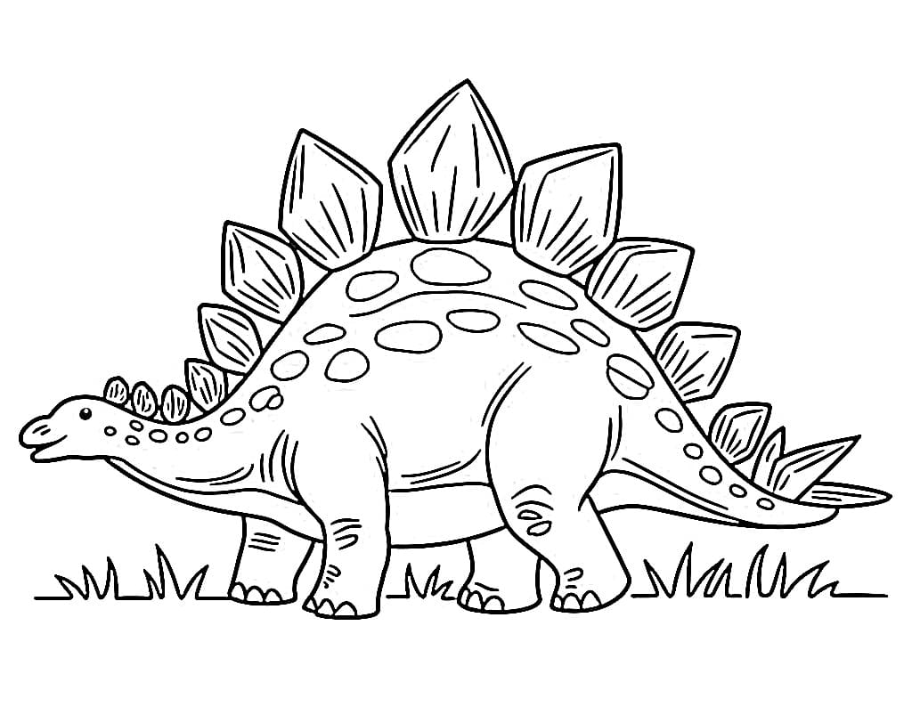 Målarbild En Stegosaurus-dinosaurie