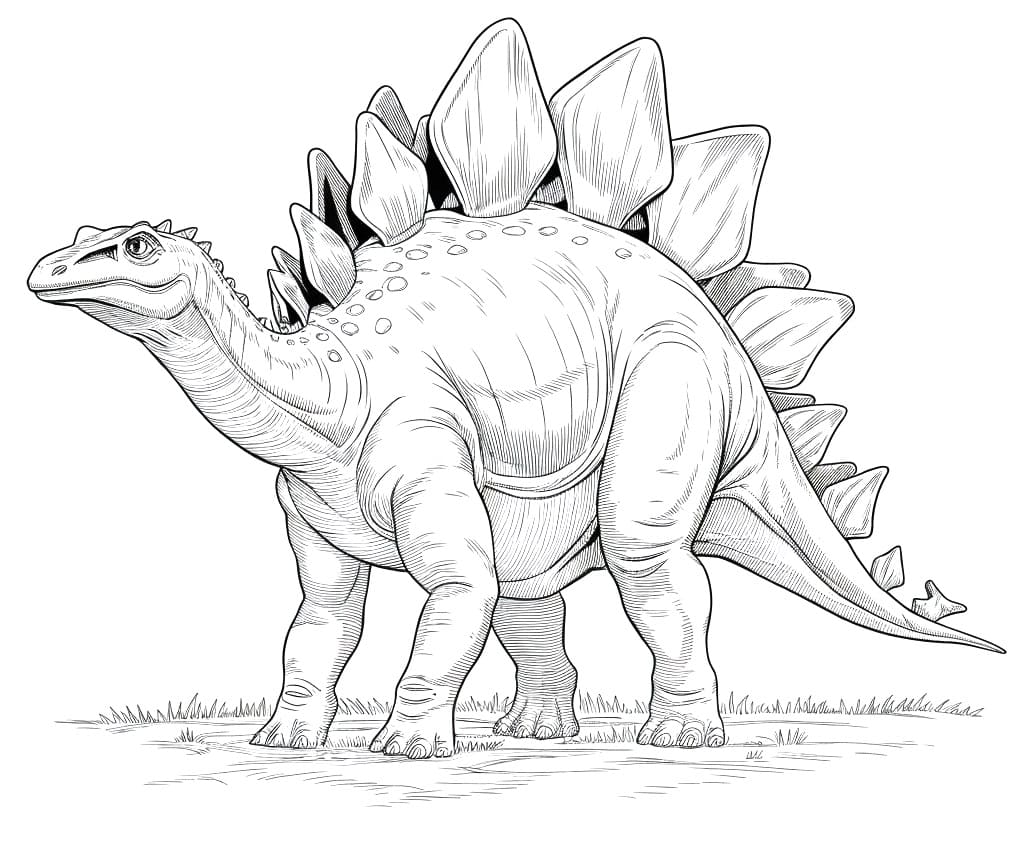 Målarbild En Stegosaurus