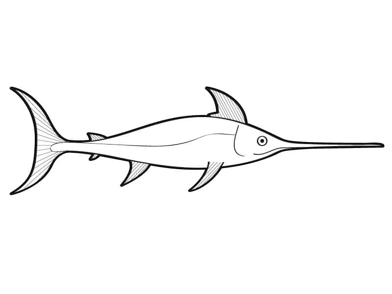 Målarbild En Svärdfisk