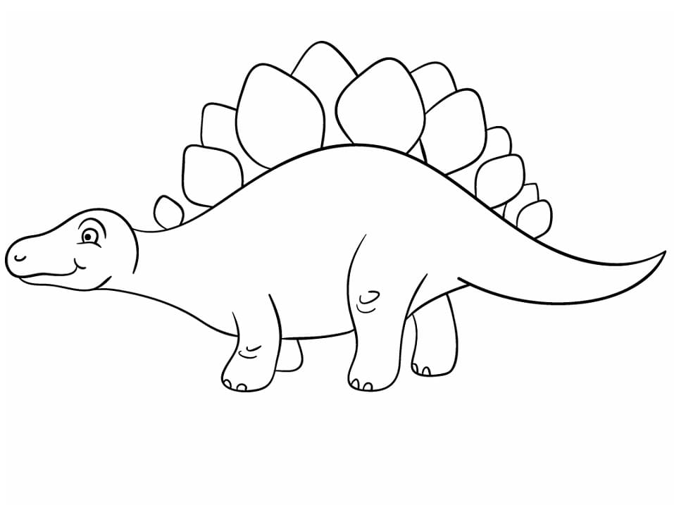 Målarbild En Väldigt Söt Stegosaurus