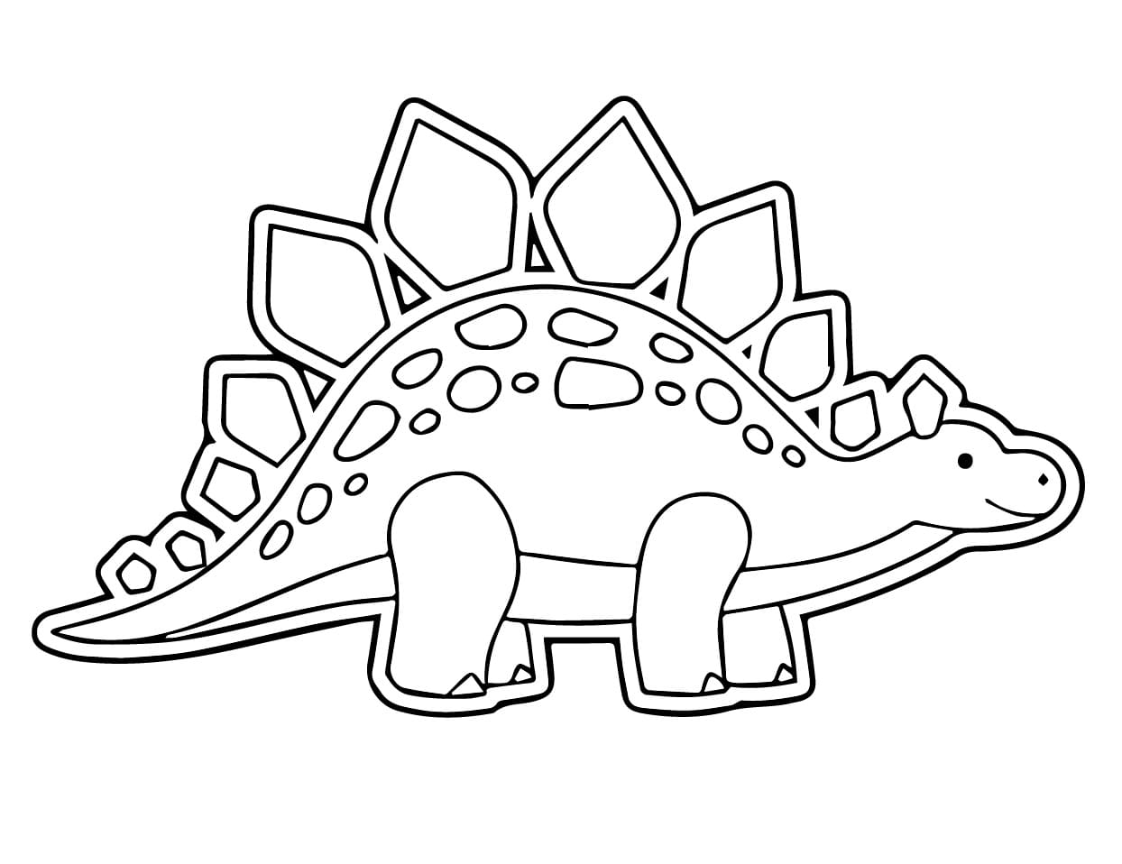 Målarbild Enkel Stegosaurus