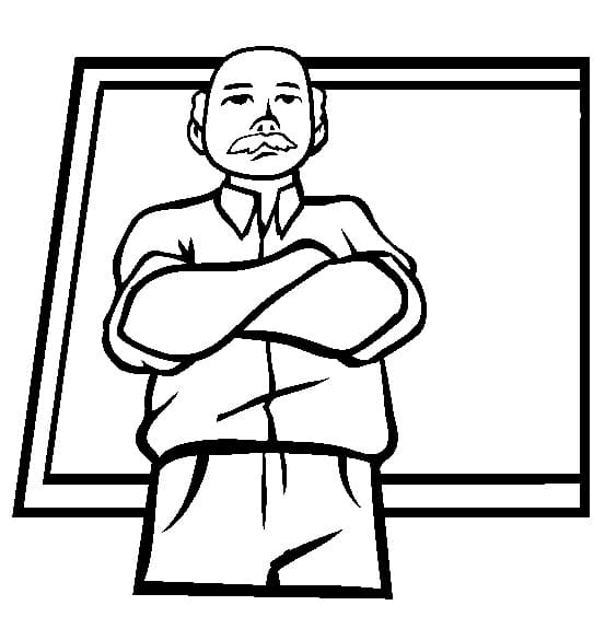 Målarbild Gammal Lärare