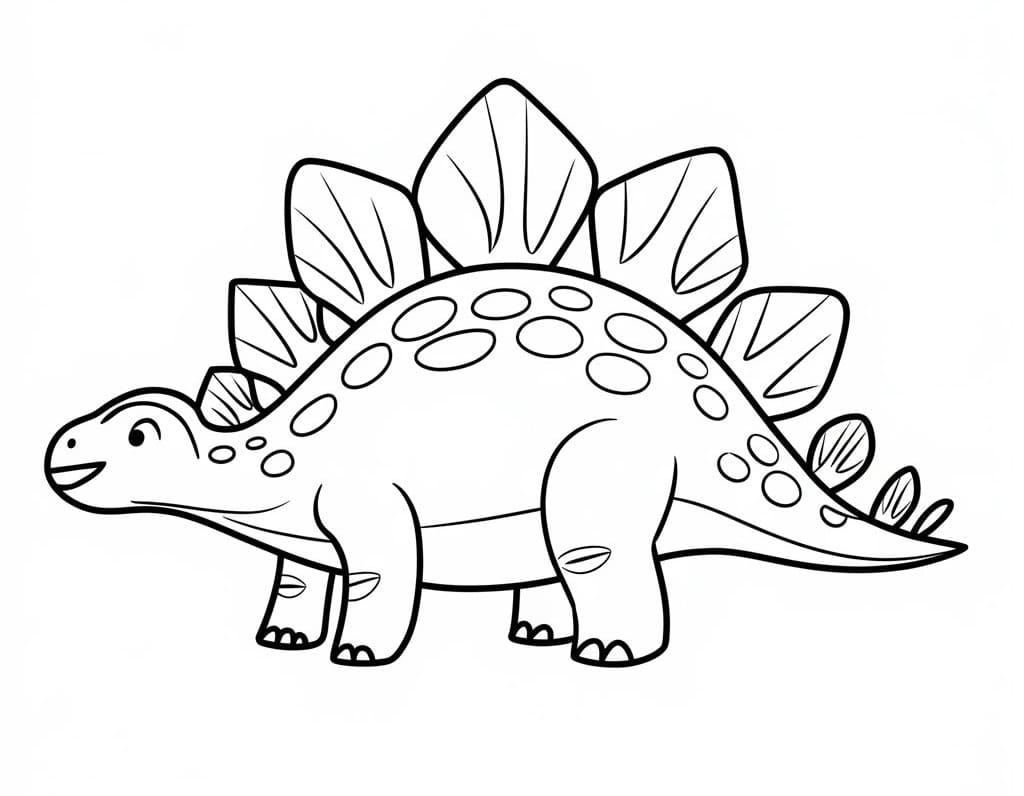 Målarbild Glad Stegosaurus