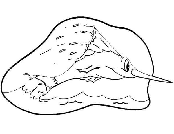 Målarbild Glad Svärdfisk