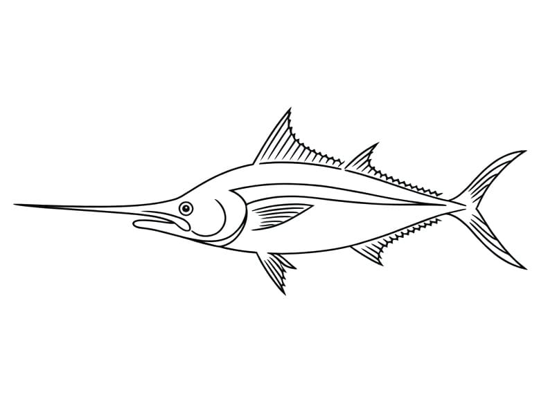 Målarbild Grundläggande Svärdfisk