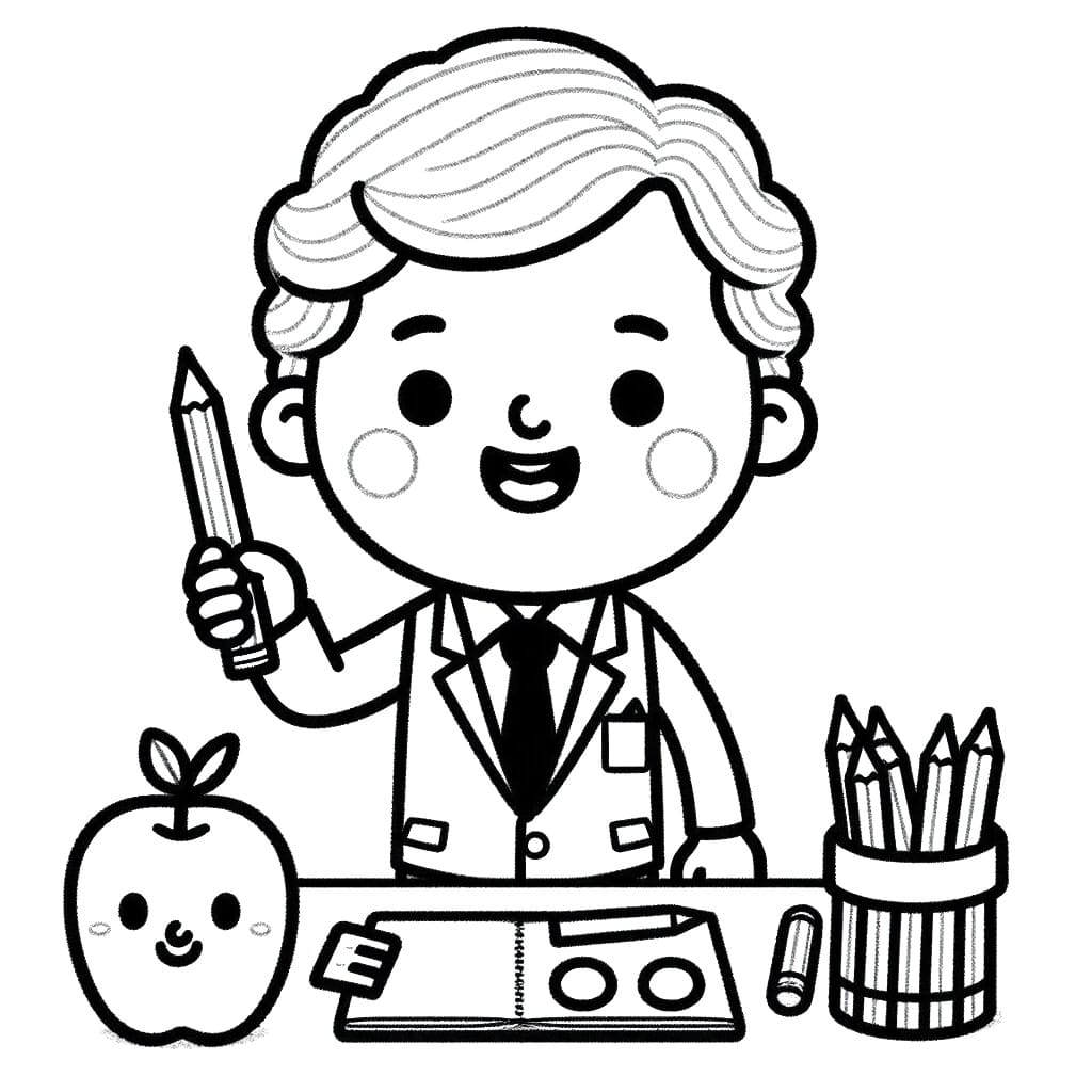 Målarbild Leende Lärare