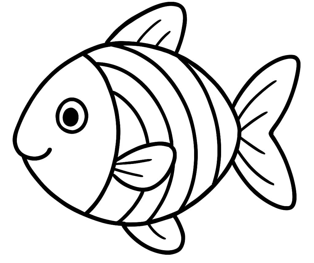 Målarbild Regnbågsfisk Gratis Utskrivbar för Barn
