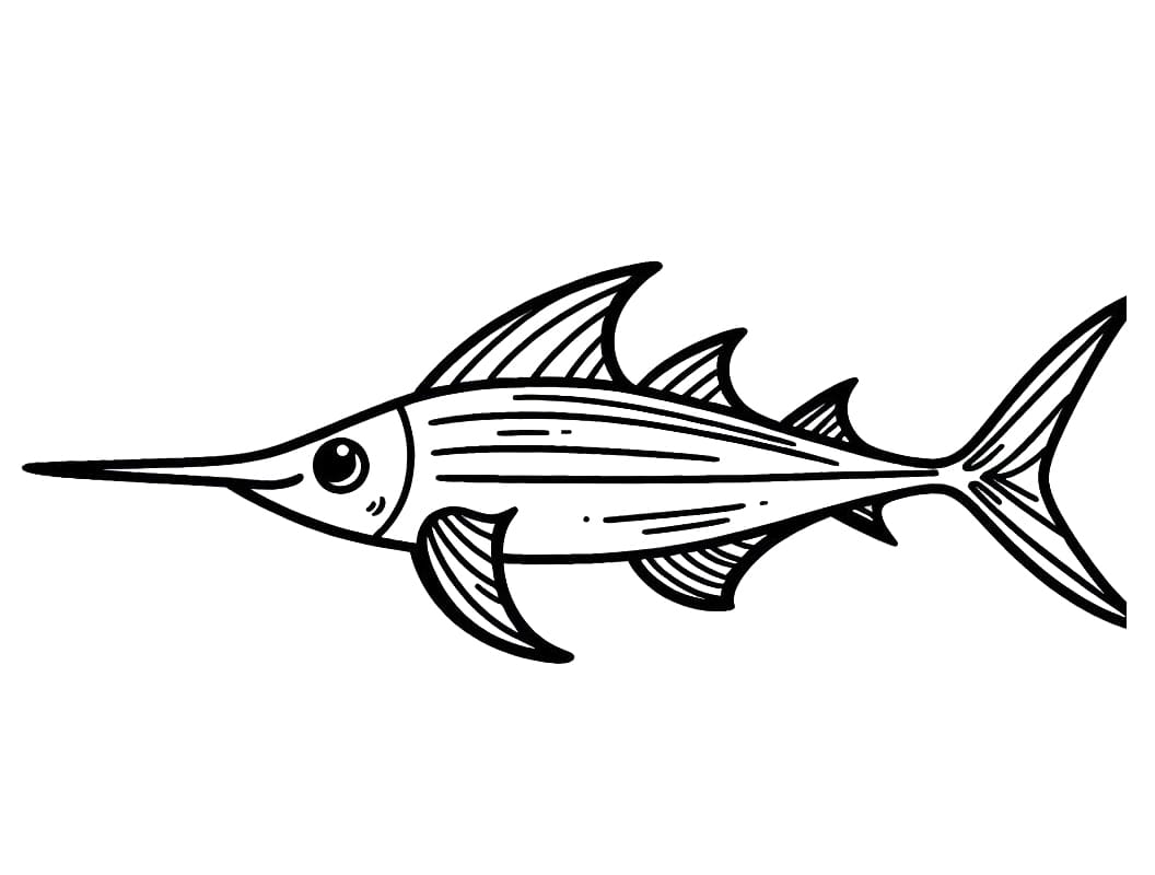 Målarbild Rolig Svärdfisk