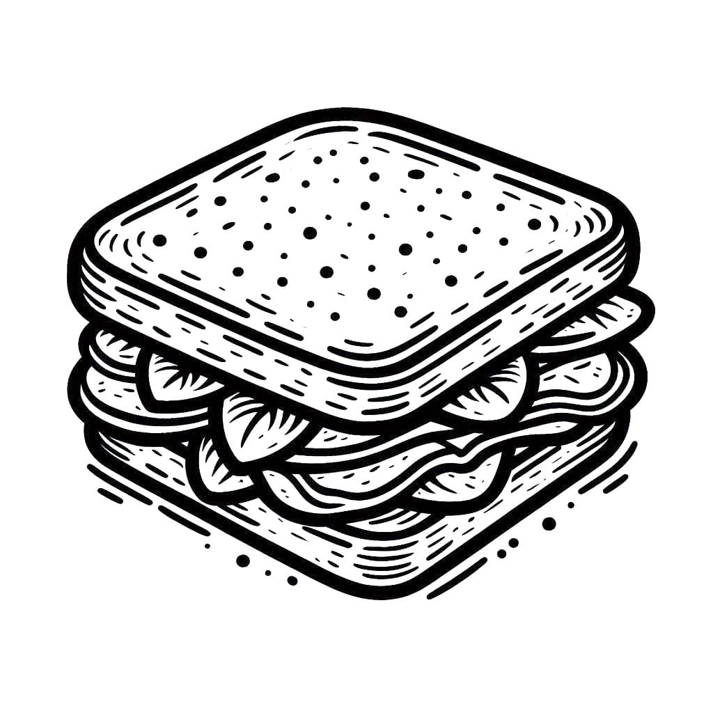 Målarbild Smörgås Gratis Utskrivbar för Barn