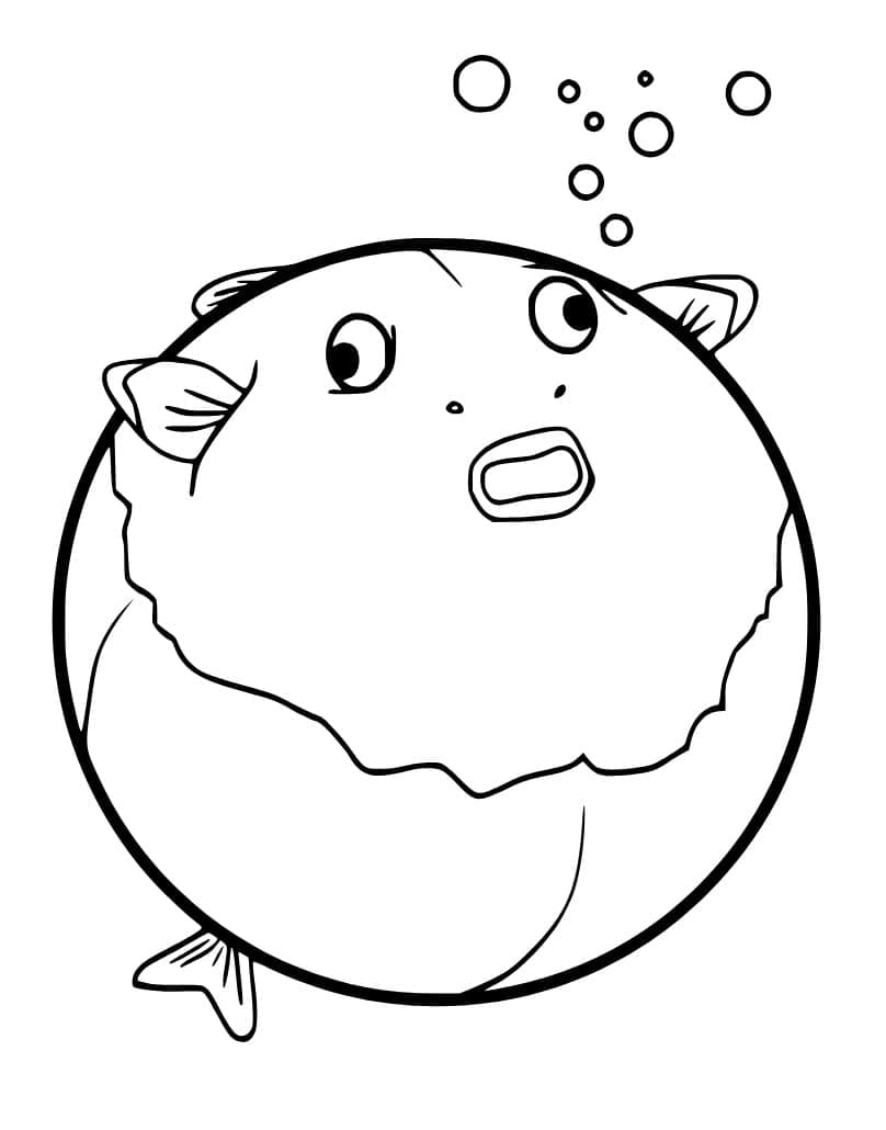 Målarbild Söt Blåsfisk