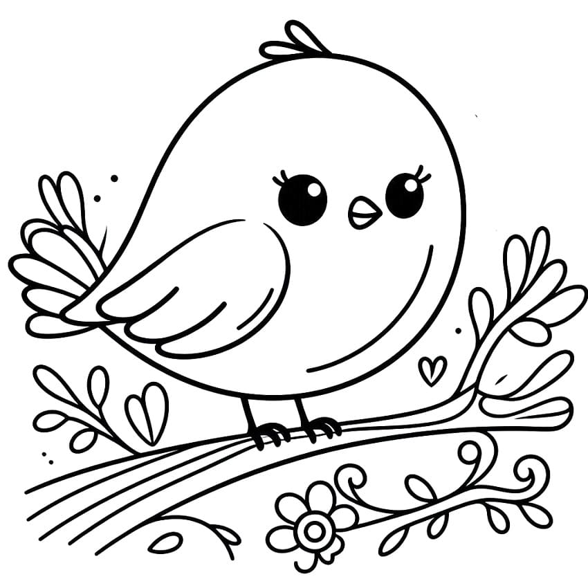 Målarbild Söt Kanariefågel