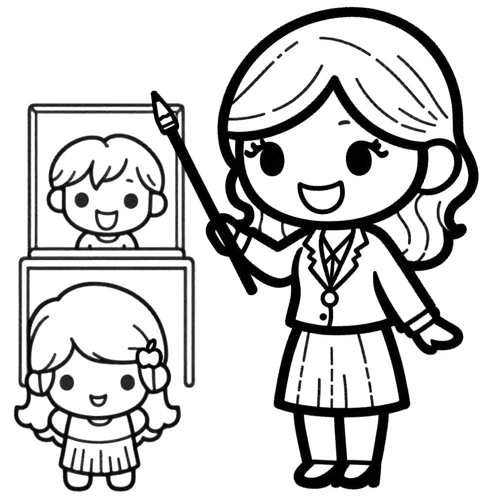 Målarbild Söt Lärare
