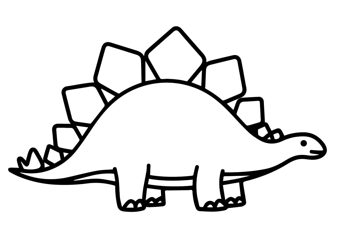 Målarbild Stegosaurus Gratis Utskrivbar för Barn