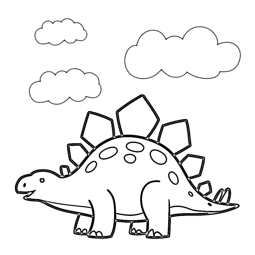 Målarbild Stegosaurus Gratis Utskrivbar