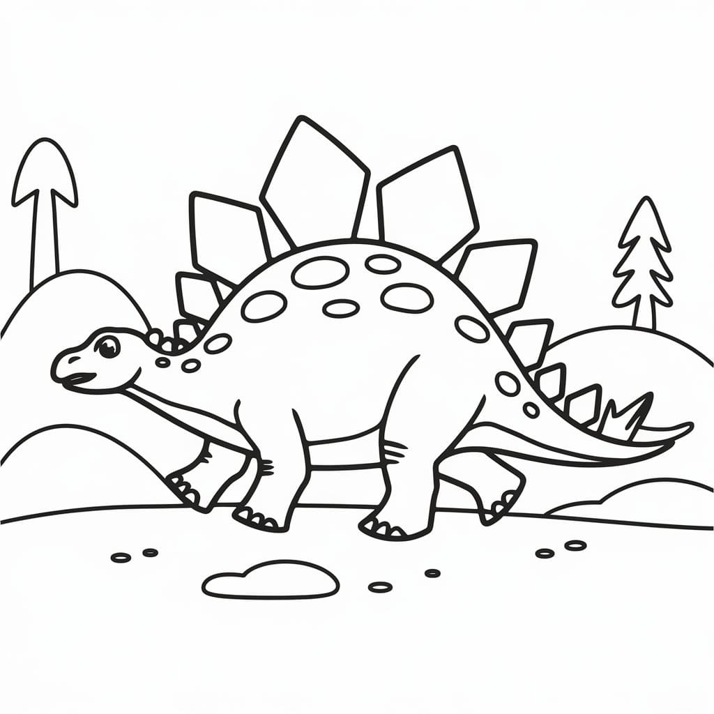 Målarbild Stegosaurus Utskrivbar