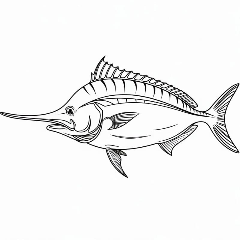 Målarbild Stor Svärdfisk