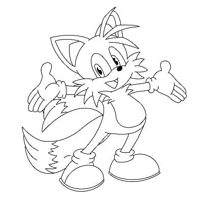 Målarbild Teckning av Tails
