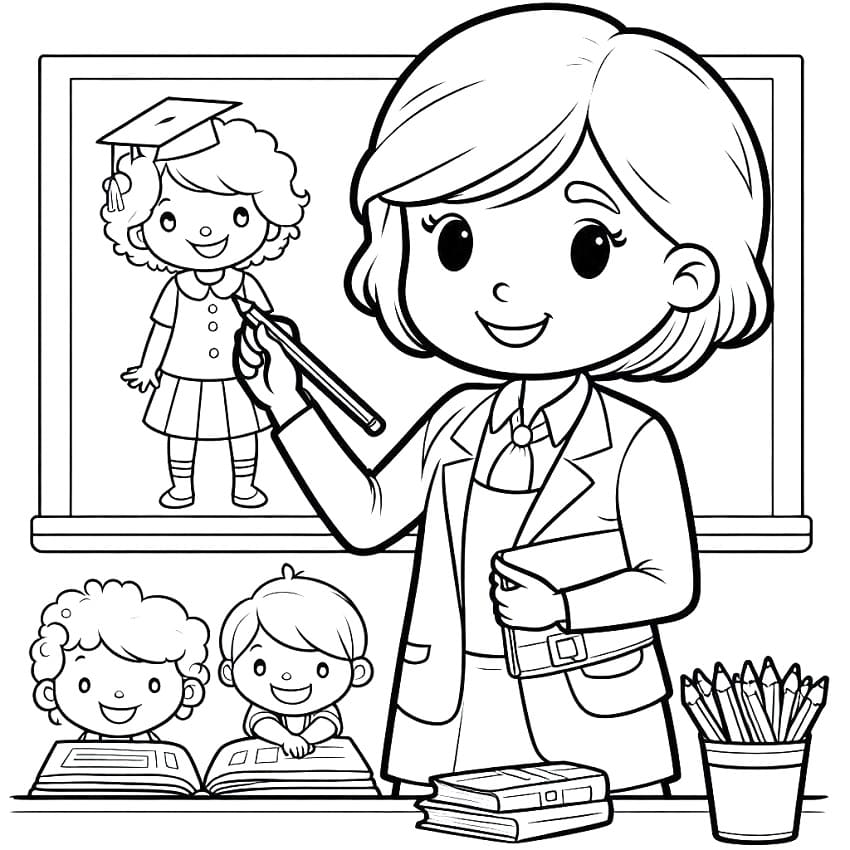 Målarbild Trevlig Lärare