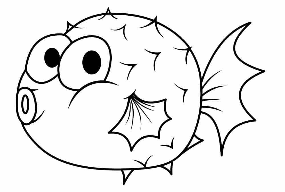 Målarbild Väldigt Söt Blåsfisk