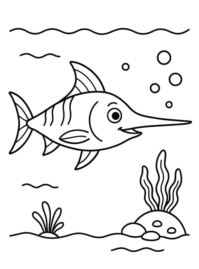 Målarbild Vänlig Svärdfisk