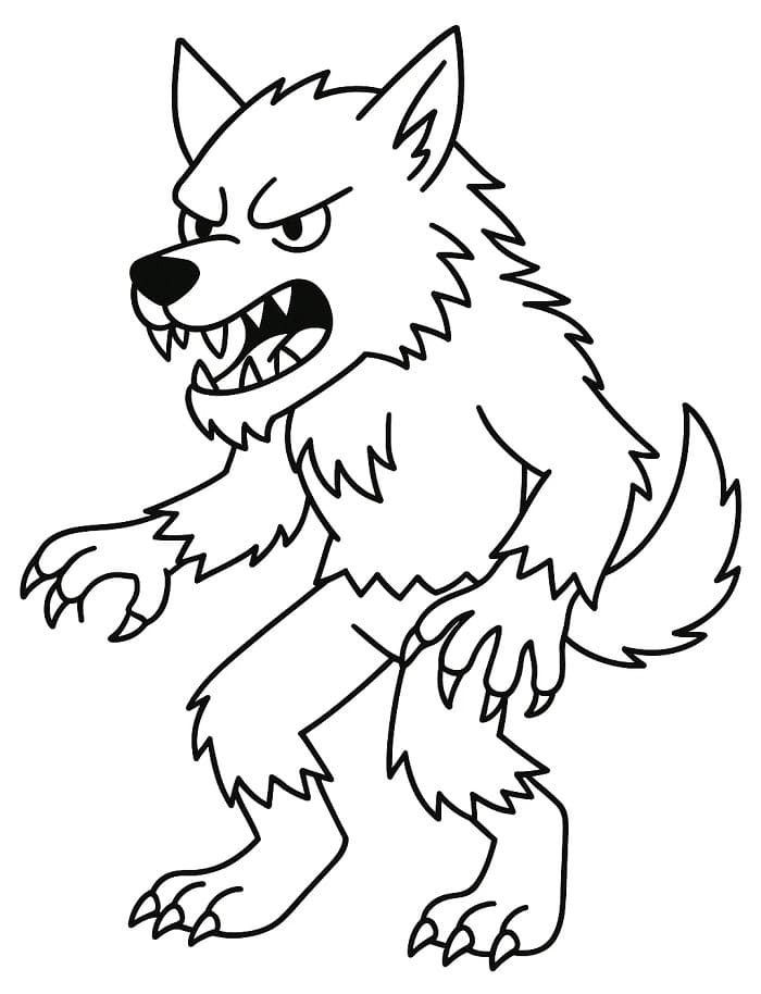 Målarbild Arg Varulv