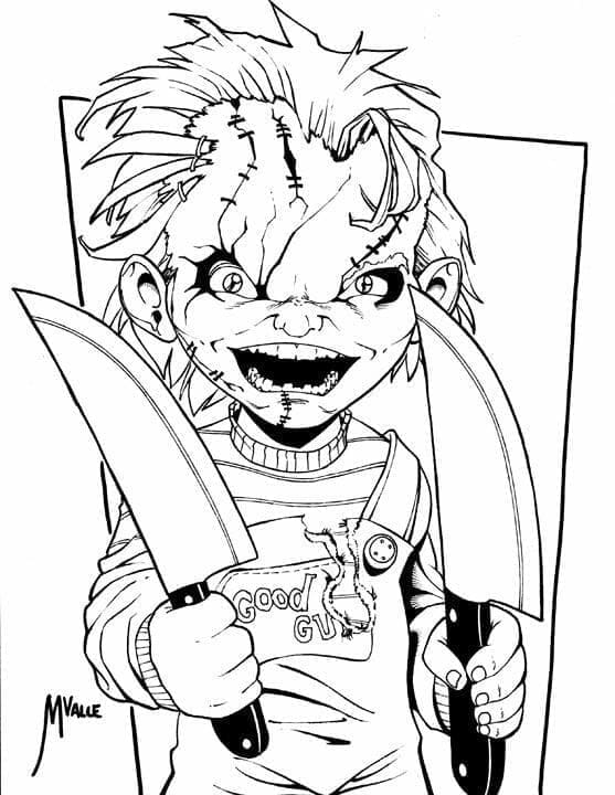 Målarbild Chucky Gratis Utskrivbar