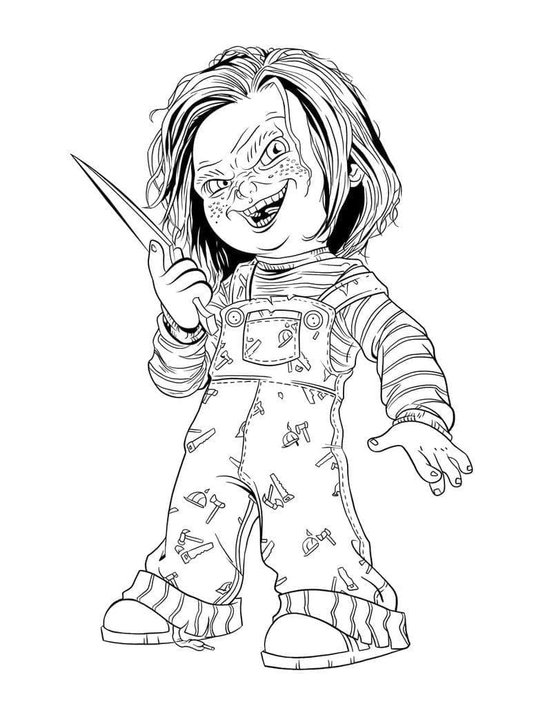 Målarbild Chucky Gratis för Barn