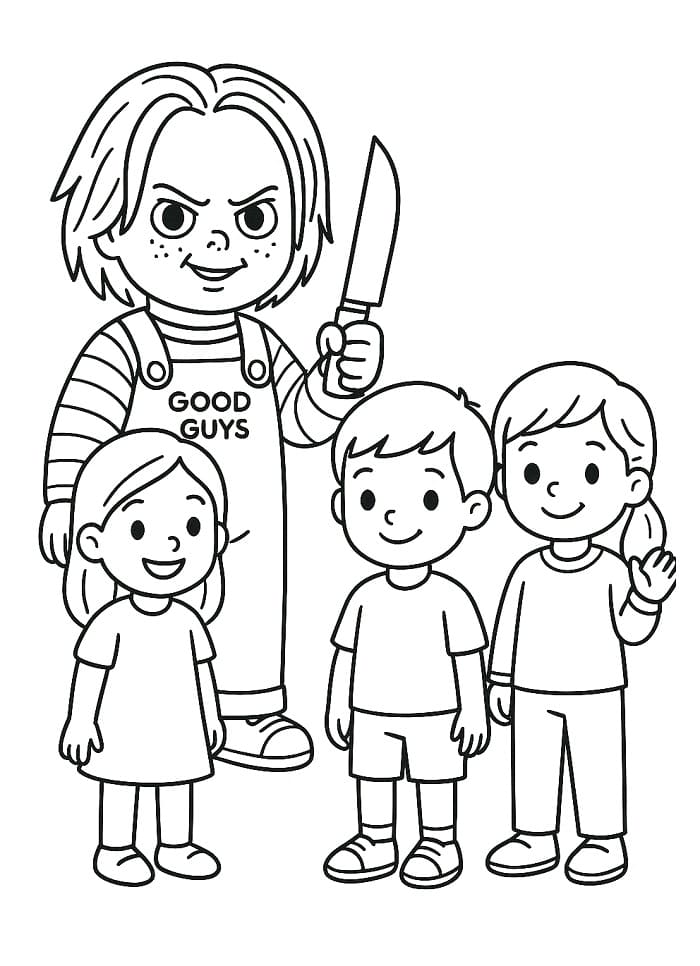 Målarbild Chucky och barnen