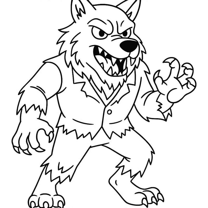 Målarbild Dålig Varulv