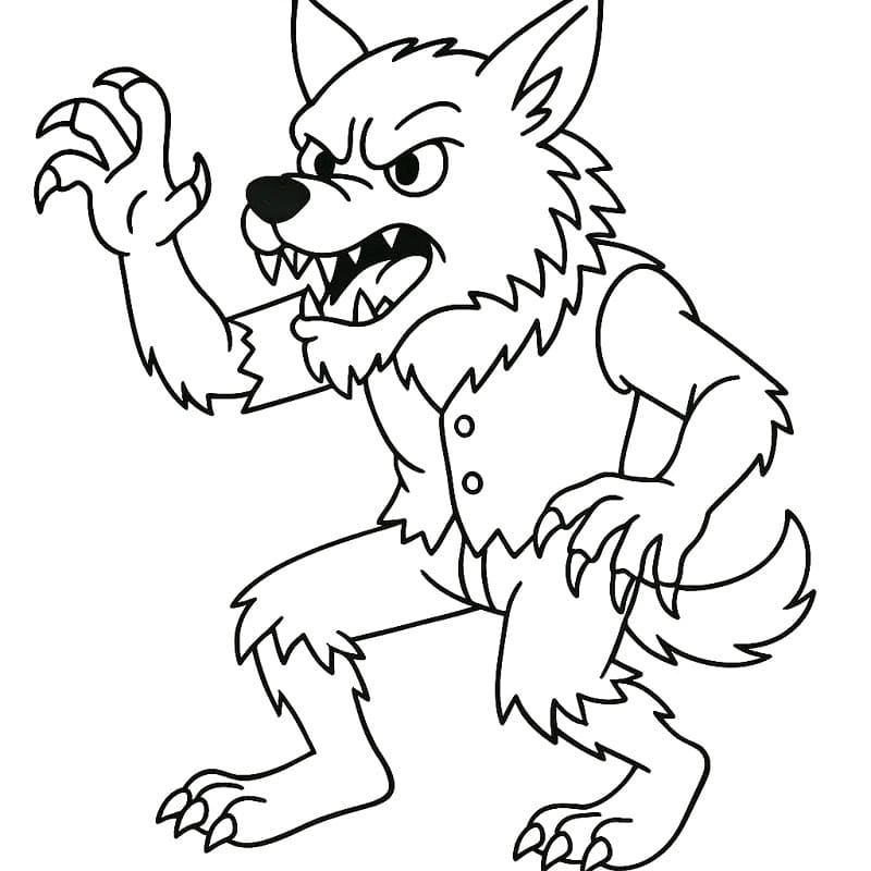 Målarbild En Arg Varulv