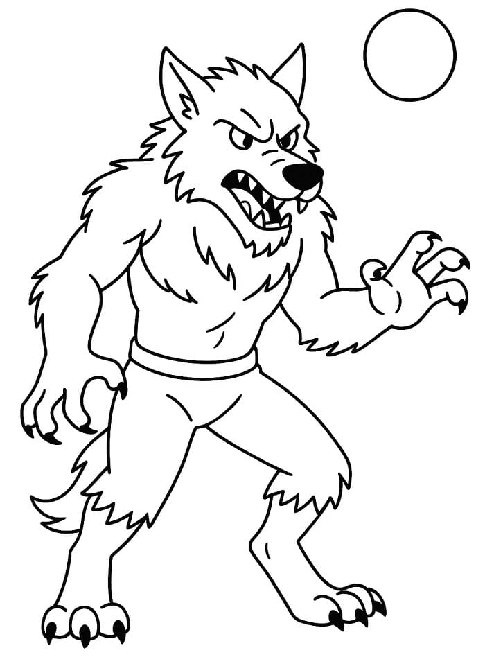 Målarbild En Enkel Varulv