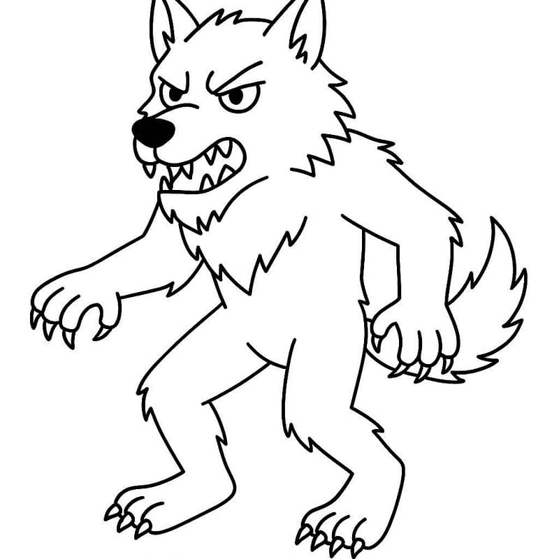 Målarbild Enkel Varulv