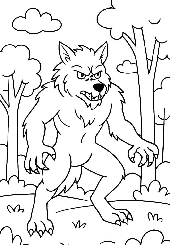 Målarbild Fantastisk Varulv