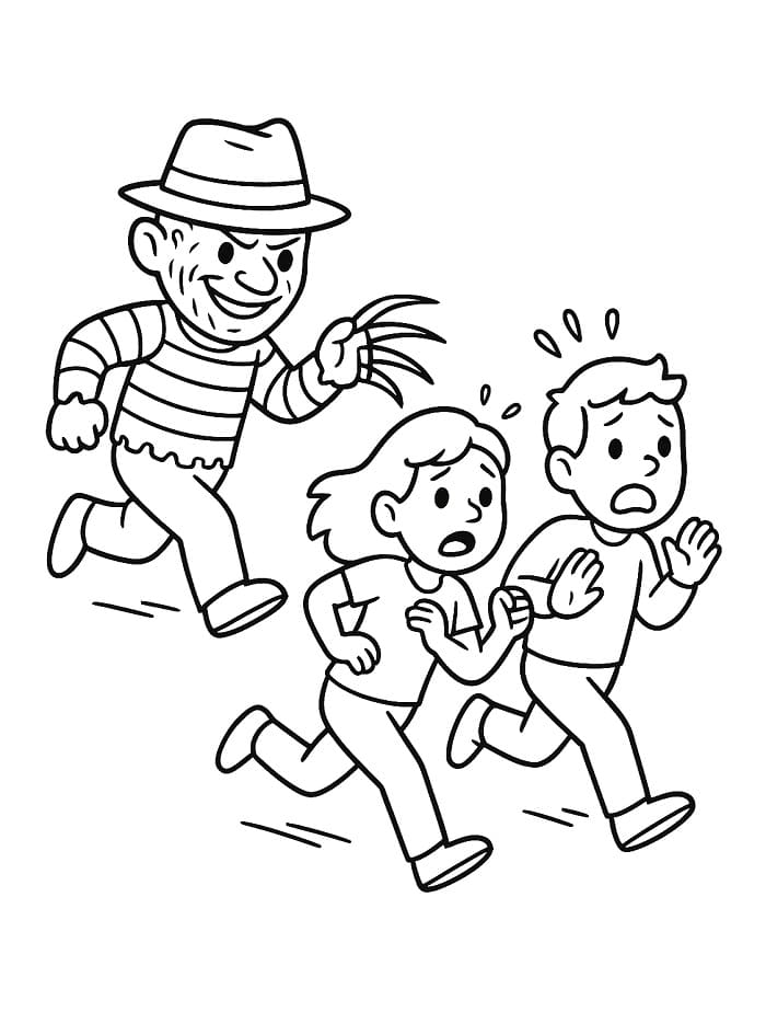 Målarbild Freddy Krueger Gratis Utskrivbar