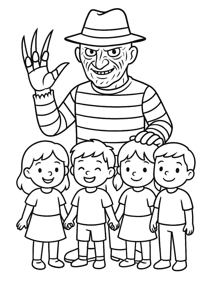 Målarbild Freddy Krueger Gratis för Barn