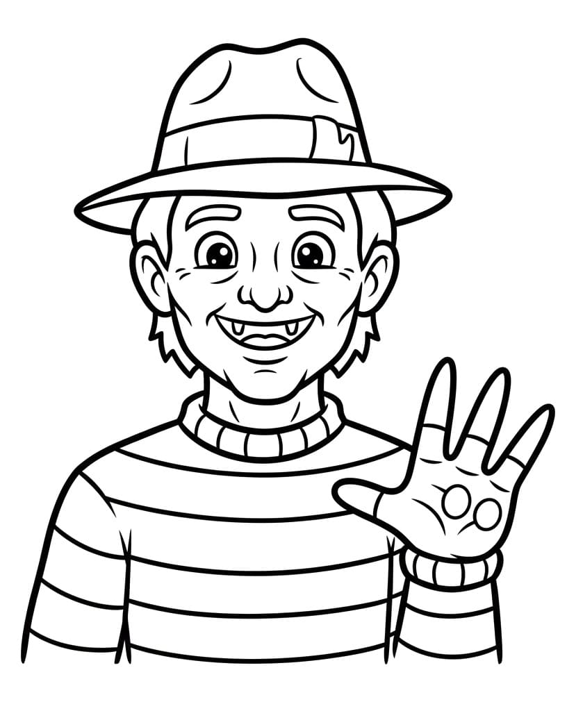 Målarbild Freddy Krueger Utskrivbar