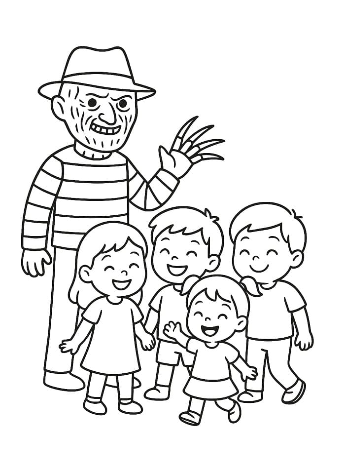 Målarbild Freddy Krueger för Barn