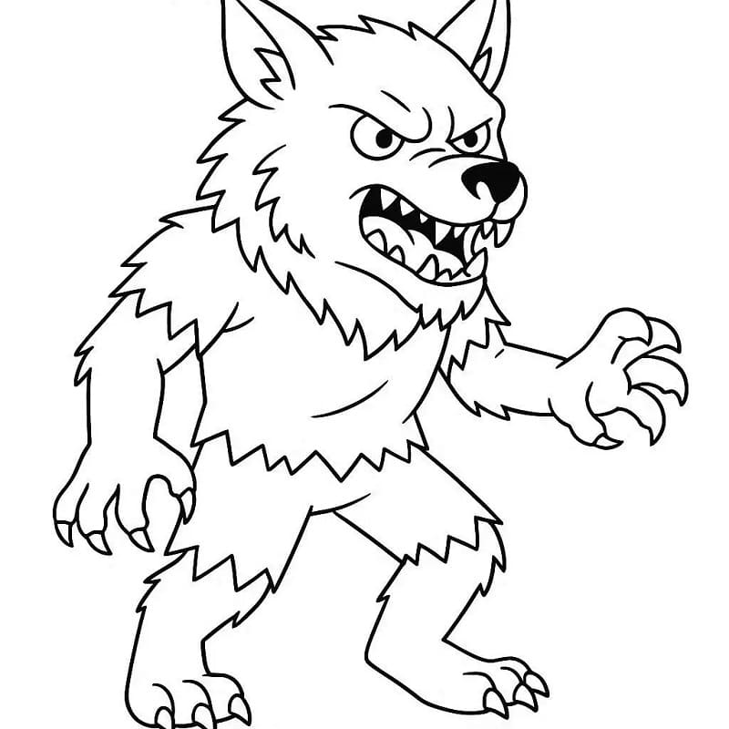 Målarbild Galen Varulv