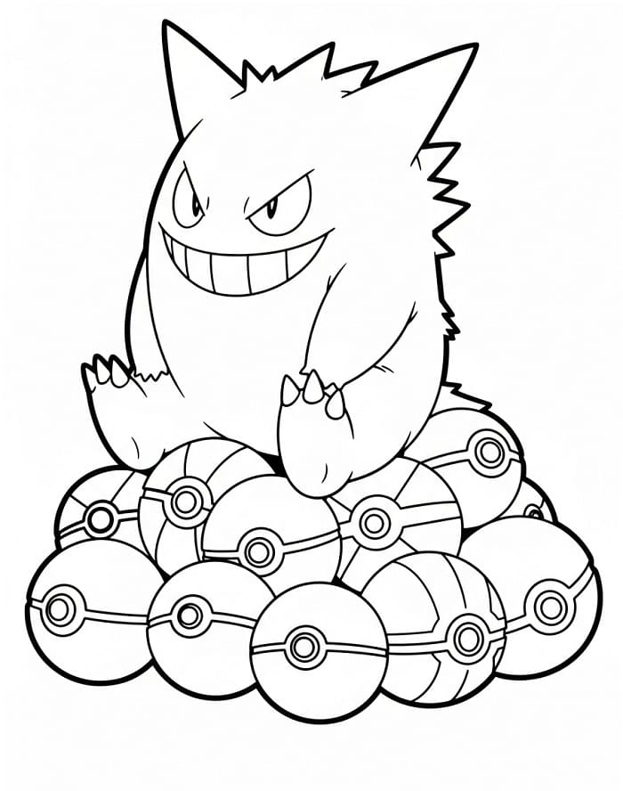 Målarbild Gengar från Pokémon